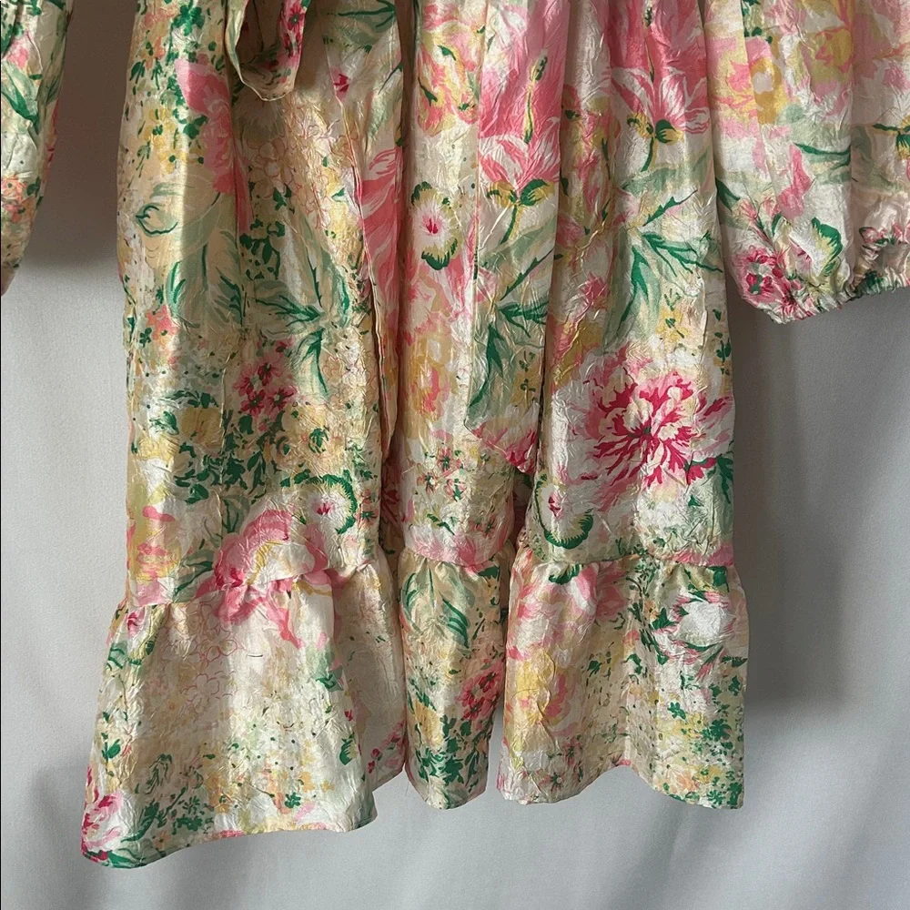 Julia Jordan NWT Floral V-neck Ruffle Hem Long Sleeve Dress **Size 8**🌸🌸 - Picture 5 of 8